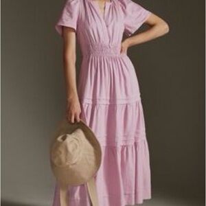 ANTHROPOLOGIE - THE SOMERSET MAXI DRESS LIMITED EDITION LINEN- Elegant lilac